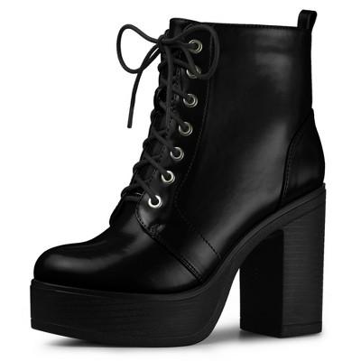 High heel clearance platform combat boots