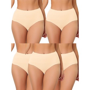 Allegra K Women's High Waist Shaping Breathable Tummy Control Briefs 5 Packs - 1 of 4