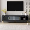 Vynxaria Modern TV Centers with Sliding Acrylic Door for TVs Up to 70", Stylish Media Console - 3 of 4
