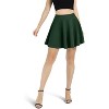 Women's Basic Stretch Flared Skater Skirt - Versatile Casual Mini Skirt for Effortless Style Green - 4 of 4