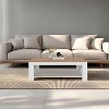 Sapphtopaz Two-Tone Rectangle Coffee Table with Bottom Open Shelf & Natural Oak Top Center Table Wood Coffee Tables Dining Table for Living Room - 3 of 4