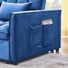 3-in-1 Velvet Sleeper Sofa with Convertible Sofa, 3-Position Adjustable Backrest, 2-Seater Sectional, Two Side Pockets, 2 Pillows - 4 of 4