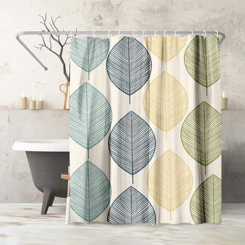 Americanflat 71" x 74" Shower Curtain, Leaves Multicolor by Lisa Nohren