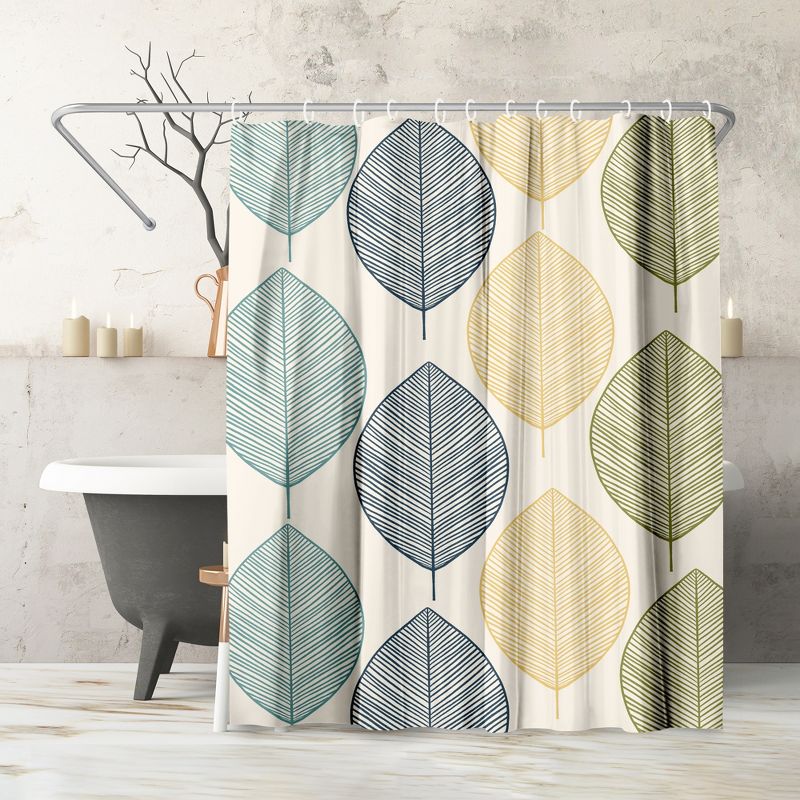 Americanflat 71" x 74" Shower Curtain, Leaves Multicolor by Lisa Nohren, 1 of 7