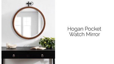 Walnut Brown Sophisticated 24" Round Wood Vanity Mirror