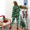 Christmas Matching Family Pajamas Set Reindeer Green Print PJS with Christmas Socks Green - 3 of 4