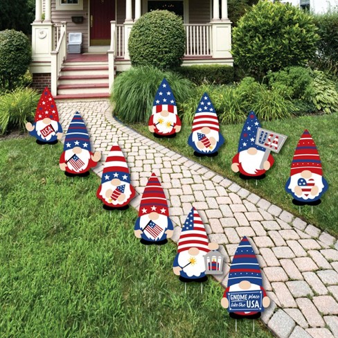 Big Dot Of Happiness Patriotic Gnomes - Lawn Decorations - Outdoor ...