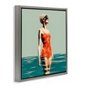 Stupell Industries Retro Woman in Swimsuit Black Floater Framed Canvas Wall Art - 3 of 4