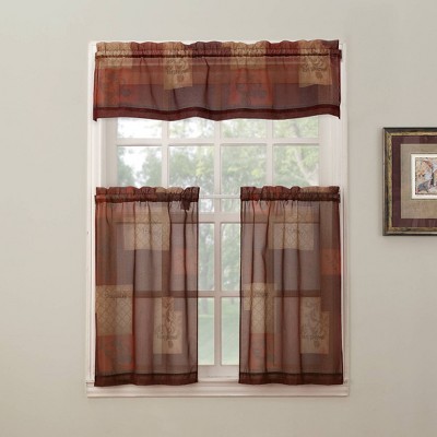 Eden 56" x 14" Brick Red Sheer Rod Pocket Valance