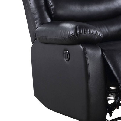 Black Faux Leather Lift Recliner with Manufactured Wood Frame