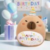 TITQWOP 15" Capybara Soft Plush Stuffed Animal Pillow Cute Capybara Toy Gift for Kids Boys Girls (Birhtday Capybara Plush Pillow) - 2 of 4