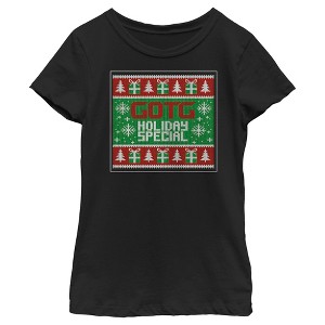 Girl's Guardians of the Galaxy Holiday Special Christmas Sweater Square T-Shirt - 1 of 4