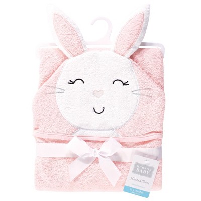 Pink Bunny Cotton Hooded Baby Bath Towel Set