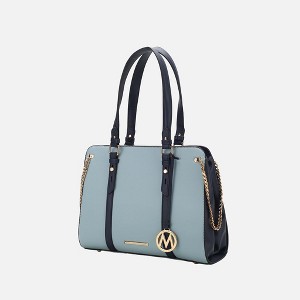 MKF Collection Amy Color Block Vegan Leather Women’s Tote Bag by Mia K - Baby Blue - 1 of 4
