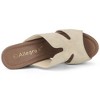 Allegra K Women's Faux Suede Peep Toe Platform Block Heel Slides Sandals - 4 of 4