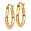 Black Bow Jewelry 2mm, 14k Yellow Gold Classic Round Hoop Earrings, 15mm (9/16 Inch) - 2 of 4