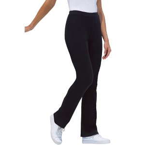 Woman Within Women's Plus Size Tall Stretch Cotton Bootcut Pant - 1 of 4