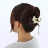 Unique Bargains Women's Pearl Long Tassel Metal Cute Butterfly Hair Claws Gold Tone 4.33"x1.57"x2.17" 1Pc - 2 of 4