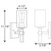 Progress Lighting Barnes Mill 1-Light Bath & Vanity Fixture, Antique Bronze, Clear Seeded Glass Shade - image 2 of 2