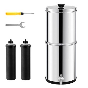 VEVOR Gravity-fed Water Filter System, 1.5G 304 Stainless-Steel Countertop System, Water Filtration System, Reduces Lead and up to 99% of Chlorine - 1 of 4