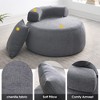 GustoWave 32" Modern Round Chair with Pillow, Soft Skin-Friendly Chenille Fabric Leisure Chair for Living Room, Light Gray - 4 of 4