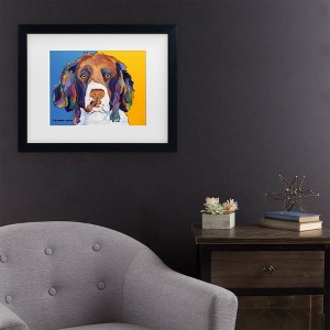 Trademark Fine Art Pat Saunders-White Snuggles Portrait Matted Framed Art Black - 1 of 4