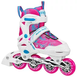 Roller Derby ION 7.2 Girl's Adjustable Inline Skate - White/Mint/Pink M