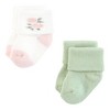 Hudson Baby Infant Girls Cotton Rich Newborn and Terry Socks, Pink Sage Rose - 3 of 4