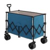 INFURNIC Wheelbarrows And Lawn Carts Heavy Duty Folding Utility Yard Cart, Beach Wagon Lawn Cart With Big Wheels, Blue, 20.87"*42.91"*32.68" - 2 of 4
