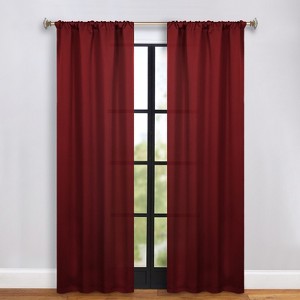 Classic Modern Solid Room Darkening Semi-Blackout Curtains, Rod Pocket, Set of 2 by Blue Nile Mills - 1 of 4