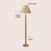 JONATHAN Y Wren 61.5" Modern Rustic Bobbin Pleated Paper Shade/Resin LED Floor Lamp, Brown Wood Finish/Light Brown - 3 of 4