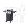 SEVOBAL Outdoor Grills, Griddles and Smokers 2 Burner Propane Gas Grill, BTU Outdoor BBQ with Foldable Side Tables, Black, 22.6"*23.6"*17.32" - 3 of 4