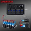 Itopfox 6 Gang Marine Rocker Switch Panel Waterproof 12V with Blue LED, USB Port, Cigarette Lighter & Voltmeter for Boats, Cars, RVs, UTVs - 2 of 4