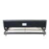 DOMETOUR Faux Leather Platform Bed Frame, LED Lighting, Curve Design, Wood Slats, No Box Spring, Easy Assembly, Queen Size, Gray - 3 of 4