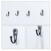Unique Bargains Bathroom Robe Coat Towel Zinc Alloy Wall Hooks Black 6 Pcs - 2 of 4