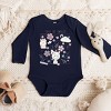 The Juniper Shop Mini Smiley Full of Smiles Outline Long Sleeve Bodysuit - NB - Navy - 3 of 4
