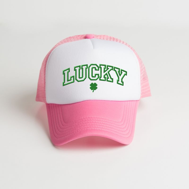 Simply Sage Market  Simply Sage Market Embroidered Lucky Varsity Clover St. Patrick's Day  Foam Trucker Hat, 2 of 4