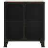 Storage Cabinet Rustic brown Metal and MDF Medium Storage Cabinet  vidaXL - 3 of 4