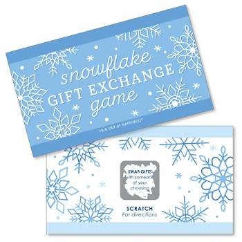 Big Dot of Happiness Blue Snowflakes - Winter Holiday Party Gift Exchange Game Scratch Off Cards - 22 Count