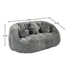 CAVINAS Modern Bean Bag Sofa Chenille Upholstered Comfort Lounger High Back Couch for Apartment - 3 of 4