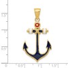 Black Bow Jewelry 14k Yellow Gold Red, White and Blue Enameled Anchor Pendant - 4 of 4