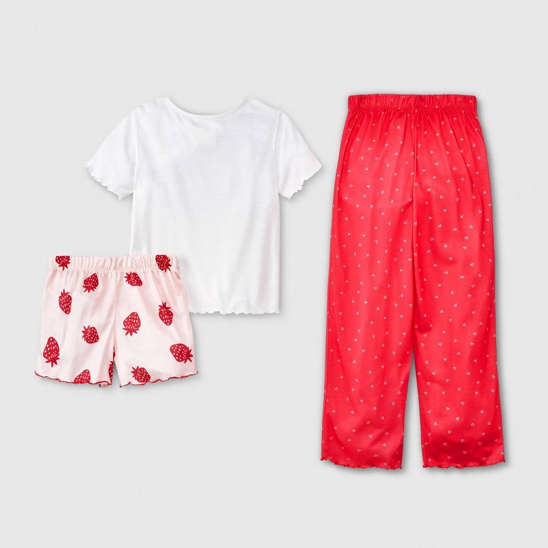 Girls' 3pc Short Sleeve Pajama Set - Cat & Jack™, 3 of 6