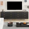 Fluted Dresser for Bedroom with Drawers, Wooden Chest of Drawers with Metal Handle & Feet, Natural Dresser for Living Room, Hallway, Bedroom - 2 of 4