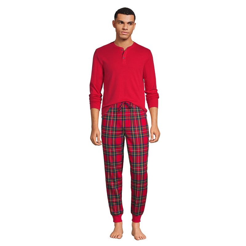 Lands' End Men's Flannel Jogger Pajama Pants, 4 of 5