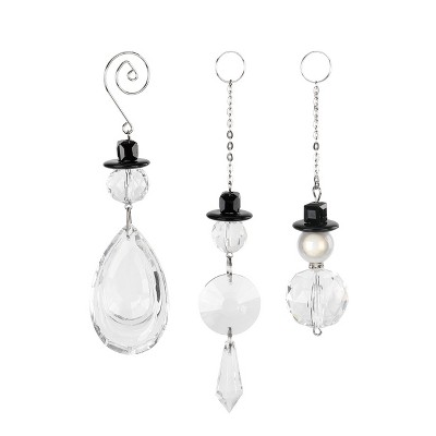 DEMDACO Crystal Snowmen Ornaments - Set of 3 Clear