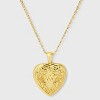 14K Gold Dipped Heart Charm Initial Necklace - A New Day™ Gold - 2 of 4