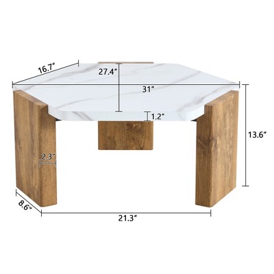 Dexmalle modern-style hexagonal coffee table,with white marble surface
