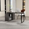 FUFU&GAGA Gray L-Shaped Computer Desk Rotatable Desktop Multifunctional Storage Office Essentials - 3 of 4