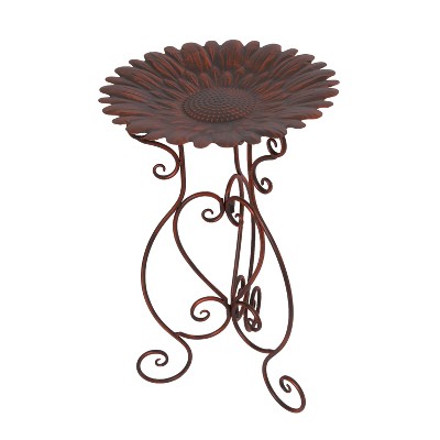 GIL 24-Inch Tall Metal Sunflower Birdbath