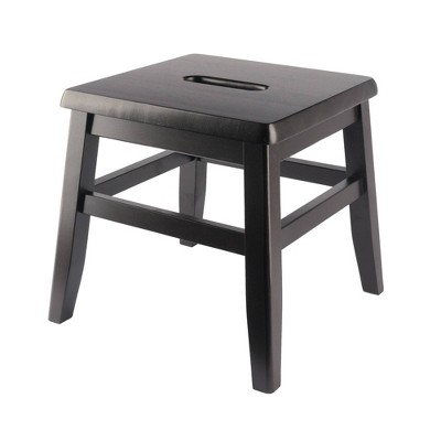 Kaya 2-Piece Black Solid Wood Conductor Stools